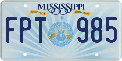 MS license plate FPT985