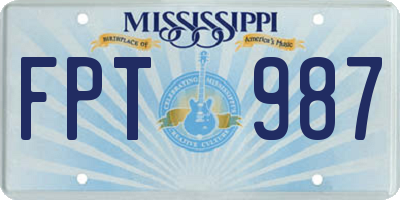 MS license plate FPT987