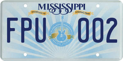 MS license plate FPU002