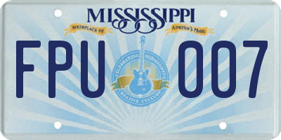 MS license plate FPU007