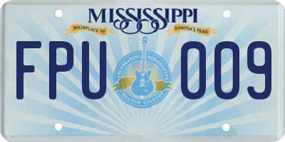 MS license plate FPU009