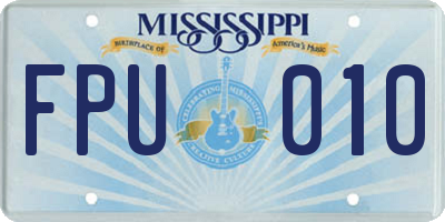 MS license plate FPU010