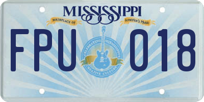 MS license plate FPU018