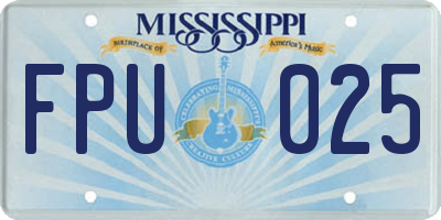 MS license plate FPU025