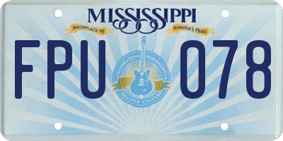 MS license plate FPU078