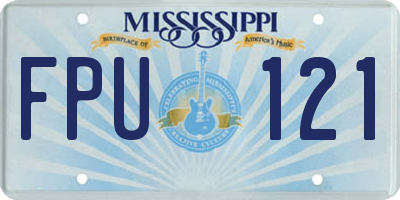 MS license plate FPU121
