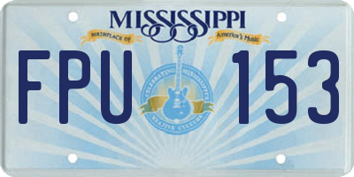 MS license plate FPU153