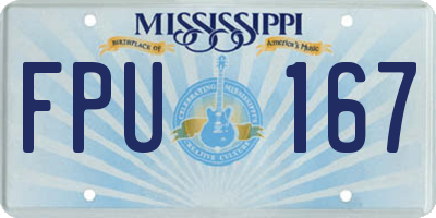 MS license plate FPU167