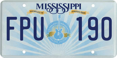 MS license plate FPU190
