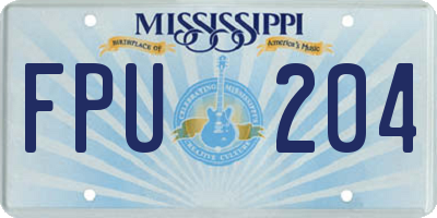 MS license plate FPU204