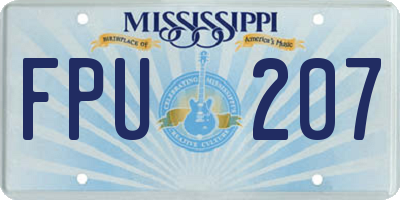 MS license plate FPU207