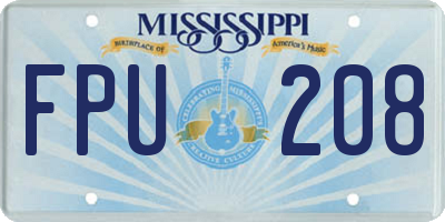 MS license plate FPU208