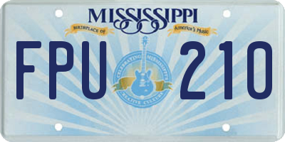MS license plate FPU210