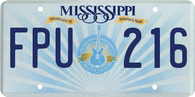 MS license plate FPU216