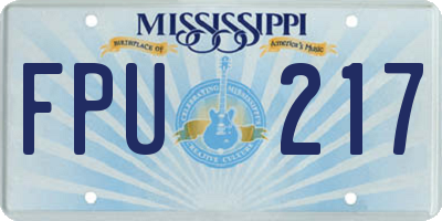 MS license plate FPU217