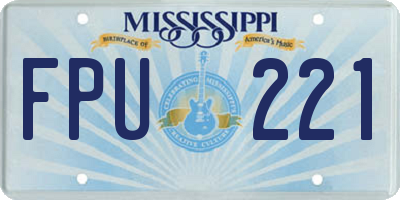 MS license plate FPU221