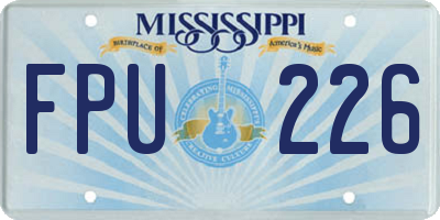 MS license plate FPU226
