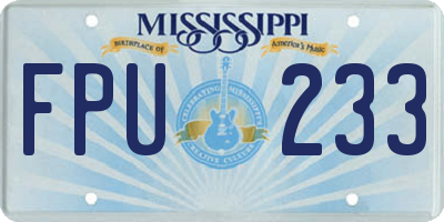 MS license plate FPU233