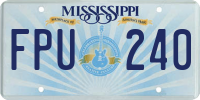MS license plate FPU240