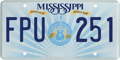 MS license plate FPU251