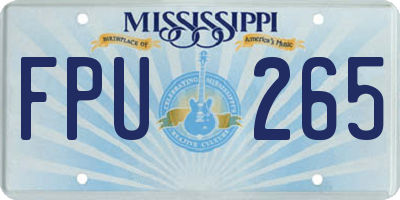 MS license plate FPU265
