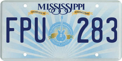 MS license plate FPU283