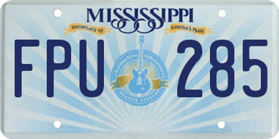 MS license plate FPU285