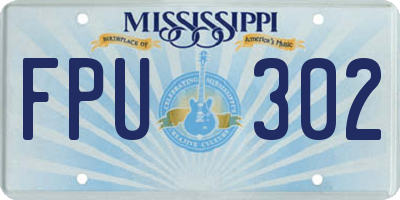 MS license plate FPU302
