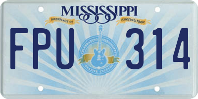 MS license plate FPU314