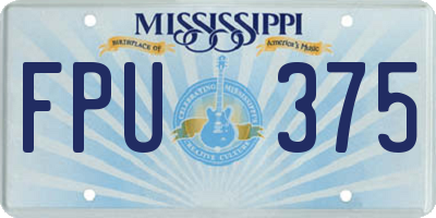 MS license plate FPU375