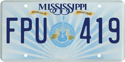 MS license plate FPU419