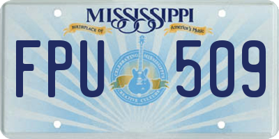 MS license plate FPU509
