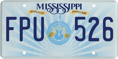 MS license plate FPU526