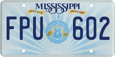 MS license plate FPU602