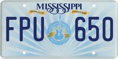 MS license plate FPU650