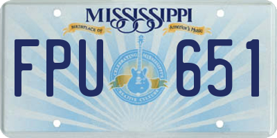 MS license plate FPU651
