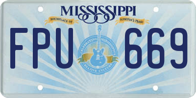 MS license plate FPU669