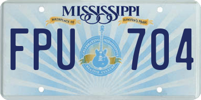 MS license plate FPU704