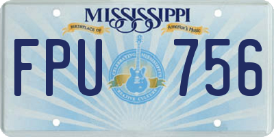MS license plate FPU756