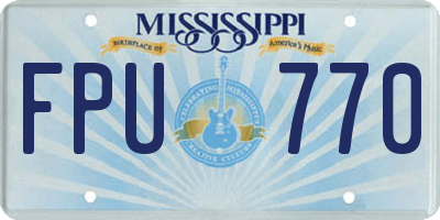 MS license plate FPU770