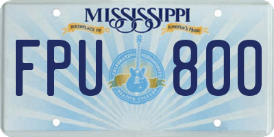 MS license plate FPU800
