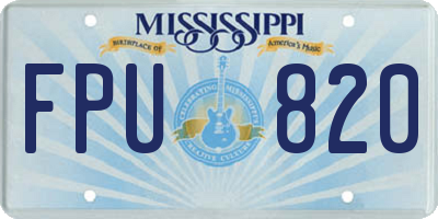 MS license plate FPU820