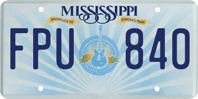 MS license plate FPU840