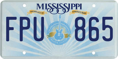 MS license plate FPU865