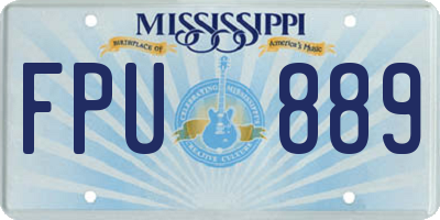 MS license plate FPU889