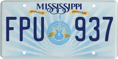 MS license plate FPU937