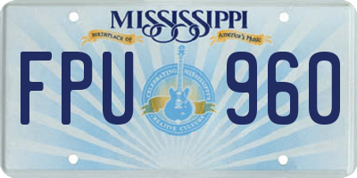 MS license plate FPU960
