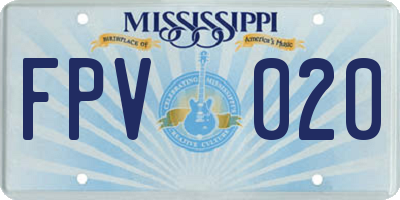 MS license plate FPV020