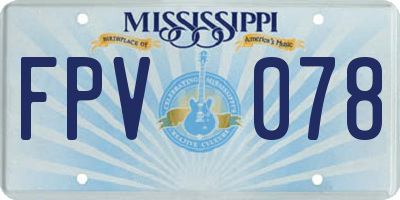 MS license plate FPV078