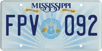 MS license plate FPV092